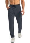 Tansozer Tracksuit Bottoms Men Joggers for Men Jogging Bottoms with Zip Pockets Sweatpants Quick Dry Gym Trousers Open Hem Running Track Pants Mens Slim Fit Trousers DarkGrey S