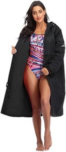 Adoretex 100% Waterproof Swim Parka, Hooded Warm Scuba Coat Surf Jacket for Men and Women (PK008) - Black/Black - XXXL