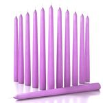 CANDWAX 10 inch Taper Candles Set of 12 - Dripless Taper Candles and Unscented Candlesticks - Perfect as Dinner Candles and Household Candles - Lilac Candles…