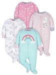 Gerber Baby Girls' 4 Pack Sleep 'N Play Footie, Cloudy, 6-9 Months