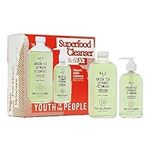 YTTP Superfood Cleanser Refill Kit - 8oz Pump Bottle + 16oz Refill - pH Balanced, Non-Drying Gel Face Wash + Makeup Remover for All Skin Types