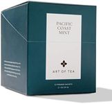 Art of Tea | Pacific Coast Mint (Naturally Caffeine Free) | 12 Eco Friendly Pyramid Peppermint Tea Bags Sachet