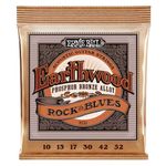 Ernie Ball Earthwood Rock and Blues w/Plain G Phosphor Bronze Acoustic Guitar Strings - 10-52 Gauge