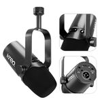 Kreo Kast Dynamic Mic, XLR/USB, for Podcasting, Gaming, Streaming, Recording, Durable All Metal Body with Dynamic Mic with Cardioid Pickup Pattern, Focused Recording, Noise Filtering (Kast, Black)