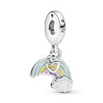 Pandora Moments Women's Sterling Silver Rainbow of Love Dangle Charm for Bracelet, No Box