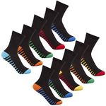 Street Essentials Boys Heel Toe Cotton Rich 5-10 Pairs Socks Blue Multi 9-12