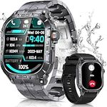 PODOEIL Military Smart Watch for Men with 1.96'' AMOLED Screen, Health/Sports Tracking, IP68 Waterproof Smartwatch for Android Samsung iPhone