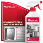 Nordicare Stainless Steel Cleaner and Polish Spray - Steel Cleanser for Fridges Stove Oven Sink - Removes Fingerprints, Water Marks, Residue And Grease From Appliances - Made in Denmark (500ml)