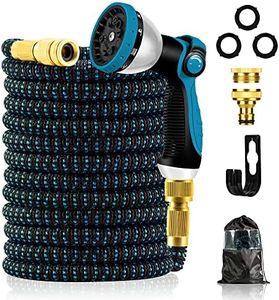 BUICXJKZ Expandable Garden Hose Pipe 100FT - 3 Times Expanding Flexible Hosepipe, Flexible Hosepipe, 10 Pattern Spray Nozzle, Durable 3450D, Durable 3450D Flexible Water Hose 3/4"&1/2" Fittings
