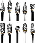 3 mm Shank Tungsten Carbide Burr Rotary File Drill Bits Cutter - 10Pieces, Round