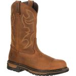 ROCKY Original Ride Branson Steel Toe Waterproof Western Boots, Aztec Crazy Horse, 10