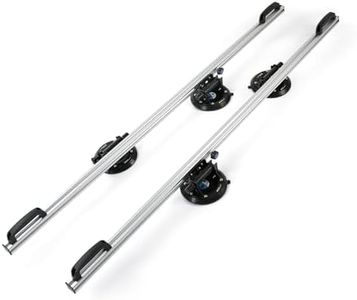 LOZLIN Double Handle Vacuum Suction Cup Lifter, Heavy Duty Aluminum Alloy Tile Glass Suction Gripper, Adjustable Stone Slab Carry Tool for Moving Lifting Installing Floor Wall Countertop Materials