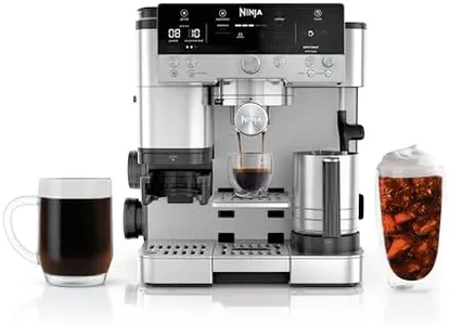 Ninja Espresso Machine, Luxe Café Premier Series, Drip Coffee Maker and Rapid Cold Brew, Integrated Grinder, Assisted Tamper, Hands-Free Frother, for Cappuccinos and Lattes, Dairy or Non-Dairy, ES601