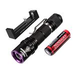 Weltool M2-OL UV Torch,365nm LED Ultraviolet Torch for UV Glue Curing, Woods Lamp Ringworm Detection in Cats, AC Leak Detector Rocks,Criminal Investigation and Mineral Glowing,Pet Urine Detectors