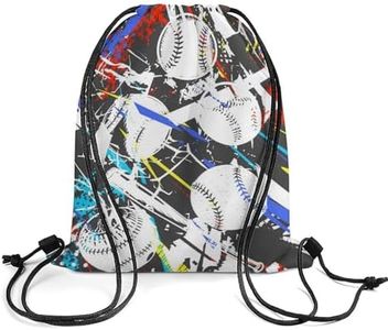 ZCJB-WSRY Baseball Drawstring Backpack for Kids Boys Girls Women Men