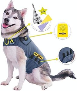 Cozy Vest 3-in-1 Dog Anxiety Vest Music & Aromatherapy Coat Relaxing Sound & Essential Oil Scent Canine Stress Relief Fireworks Thunder Separation Shirt Jacket Thunderstorm (Gray, XS [8-14 Lbs])