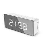 Drumstone(Hot Summer Sale with 15 Years Warranty LED Temperature Display Digital Mirror Alarm Clock with Snooze, Adjustable Brightness, Best for Bedroom and Office/Gifting