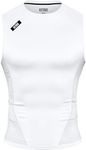 Nxtrnd Core Men's Compression Shirt, Sleeveless T-Shirt, Sportswear for Football (White, Large)