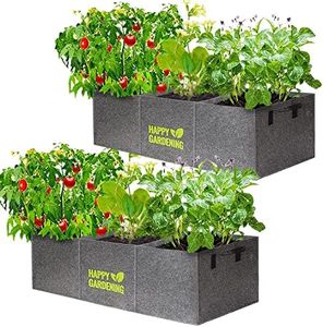 Fabric Grow Bags, 2-Pack Raised Garden Bed with Handle for Vegetable Herbs, Fabric Plant Pots Indoor Outdoor, 3 sq. ft.