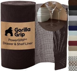 GORILLA GRIP powerGRIP Drawer Shelf and Cabinet Liner, 20"x30', Chocolate
