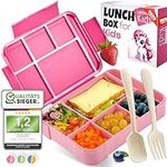 LUNCHHERO Lunch Box Kids - Bento Box with 5 Compartments - [Grade 1.2] - BPA Free Lunch Boxes for Kids - Kids Bento Lunch Box with Leak-Proof Sauce Box & Cutlery - Snack Box, Lunchbox for Boys & Girls