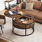 YITAHOME Round Lift Top Coffee Table, Coffee Tables with Living Room with Hidden Storage Compartment, Modern Coffee Table with Storage for Home Office,Round Center Tables Living Room (Brown)