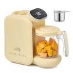 Baby Food Maker | Baby Food Processor with Steaming Basket | Baby Steamer, Blender, and Puree Maker | Milk Warmer Machine | Auto Cooking & Grinding | Touch Screen Control (Yellow)