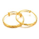 Ethlyn 2pcs/lot 18K Gold Plated 12months Children Mini Size Bangles Bracelet Christmas Birthday gifts, 1.77 Inch, Copper