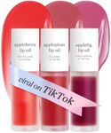 NOONI Korean Lip Oil Set - Appleberry, Appleplum & Applefig - Long-Lasting, Moisturizing, Revitalizing - Waterproof, No Peel Off, Stocking Stuffers (3EA, 0.12 fl oz)