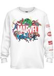 Marvel Men's Iron Man Spider-Man Unite Comic Book Cover Adult Long sleeve Crewneck T-Shirt, White, Medium