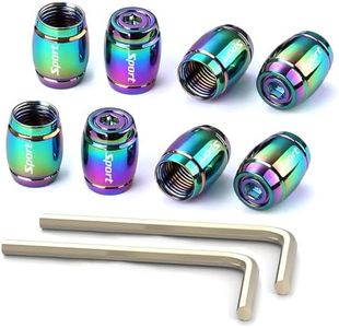 Dsycar Tire Valve Stem Caps, 8 pcs/Pack, Anti Theft Aluminum Valve Caps, Heavy-Duty Locking Tire Stem Covers Universal Fit for Cars/Trucks/Motorcycles/Bikes (VC03-Colorful)