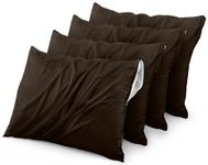 Utopia Bedding Waterproof Pillow Protectors Zippered (4 Pack, Brown) Standard Size, Bed Bug Proof Pillowcases, Pillow Encasement Covers 20 x 26 Inches