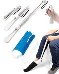 Fanwer sock aid | sock helper kit is sock assistant device for putting on socks to help seniors，with pants clips elderly assistance products ，for seniors，the hip replacement includ sock silder，sock remover/ Retractable shoe horn long handle ，pants clips