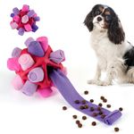 Tesytto Snuffle Ball Dog Toy New Structure Design Interactive Pet Doy Encourage Natural Foraging Skills Slow Food Interesting Training Bite Resistant Puppy Playing Portable Pet Toys (Fantasy Purple)