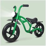 KRIDDO Kids Balance Bike for 2-5 Years, with Front Light, Upgraded Tires for All Terrain, Upgraded Bearing for Smooth and Stable Riding, Front and Rear Fenders, Adjustable Seat, Green