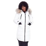 Alpine North Ukon Women’s Vegan Down Drawstring Winter Parka - Insulated Jacket with Faux Fur Hood (Medium, Cream)