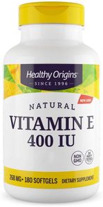 Healthy Origins, Natural Vitamin E, 400 UI per capsula, 180 Capsule morbide, Testato in Laboratorio, Senza Glutine, Non OGM, Vitamina E come tocoferolo