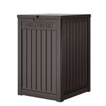 48 Gallon Package Delivery Box for Porch, Storage Box with Lockable Secure, Large Double Wall Resin Outdoor Package Delivery and Waterproof Deck Box,Brown