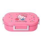 JAYPEE Missteel Hello Kitty Lunch Box Plastic with Inner Stainless Steel Lunch Box for Kids School Girls, Picnic Airtight Leak- Proof Tiffin Box 650 ml,Pink