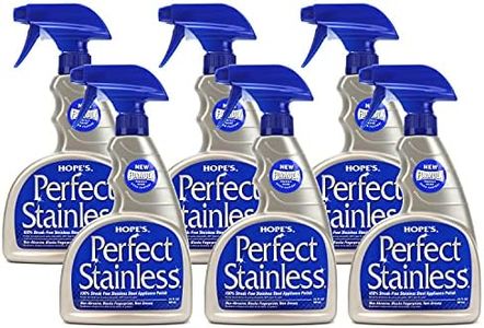 HOPE'S Perfect Stainless Steel Cleaner Streak-Free Self-Polishing Formula, Blocks Fingerprints, Pack of 6, 22 Ounce, 132 Fl Oz