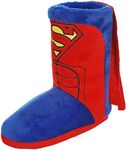 DC Comics Boy's Superman Superhero Slipper Booties, Red/Royal Blue, 13 Little Kid