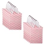 Kuber Industries (Pack of 12) Shopping Handbag | Foldable Shopping Bag | Reusable Grocery Bags | Vegetable Bag | Carry Bags with Handle | Gifting Bag | Zig-Zag Print | Pink