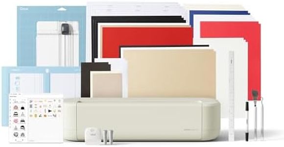 Cricut Explore® 5 Essential Bundle + Digital Content Smart Cutting Machine - perfect for projects like custom vinyl decals, T-shirts, full-color stickers, cards, and more.