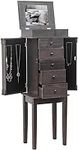 Standing Jewelry Armoire with Mirro