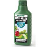 Maxicrop 86600257 Moss Killer & Lawn Tonic, 500ml - Fast Acting 2-in-1 Moss Killer and Lawn Re-Growth Tonic - with Natural Seaweed Extract - Improves Lawn Health and Strong Rooting - Garden Care