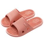 Reflexology Slippers Foot Massager for Plantar Fasciitis Acupressure Acupuncture Slippers Arthritis Pain Relief for feet Man Women Stress Relief Gifts (Pink, UK Women 4.5-5)