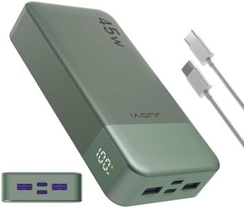 JUOVI Power Bank 20000mAh, 45W Portable Charger, Samsung Super Fast Charging with LED Display Portable Phone Charger, USB C Power Bank for MacBook, iPhone 16 15 14 13 Pro Samsung S24 S23 (Green)
