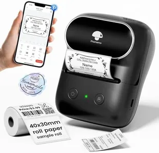 Phomemo Label Maker Machine- M108 Bluetooth Thermal Label Makers for Small Business, Home, Office, 2 Inch Barcode Label Printer with Multi Templates, for Address/Logo/Clothing Label, Black