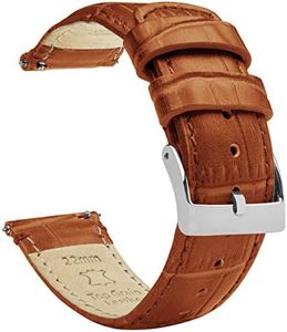 22mm Toffee Brown - Standard Length - BARTON Alligator Grain - Quick Release Leather Watch Bands