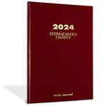 AT-A-GLANCE 2024 Diary/Address Book, Standard Daily Diary & Address Book, 7-3/4" x 12", Large, Red (SD3771324)